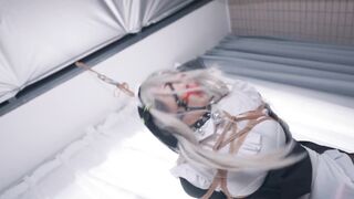 151【丝米】《沦为狗奴的小叶5》男娘小叶躲衣柜里偷偷玩棒棒，主人通过开启小狗身上郊狼听到衣柜发出声音，随后跪地牵出