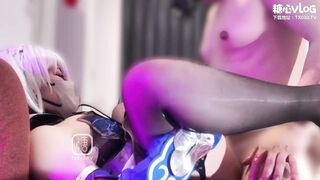 [糖心Vlog] 超淫荡cosplay镜流，滋滋喷水的骚穴被操到高潮 - 星野兔